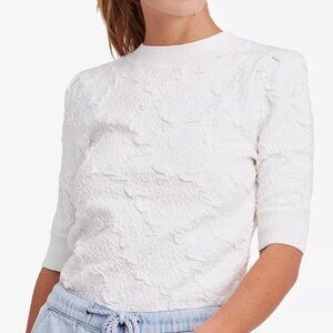 Free People Eden Textured Elbow-Sleeve Top XS